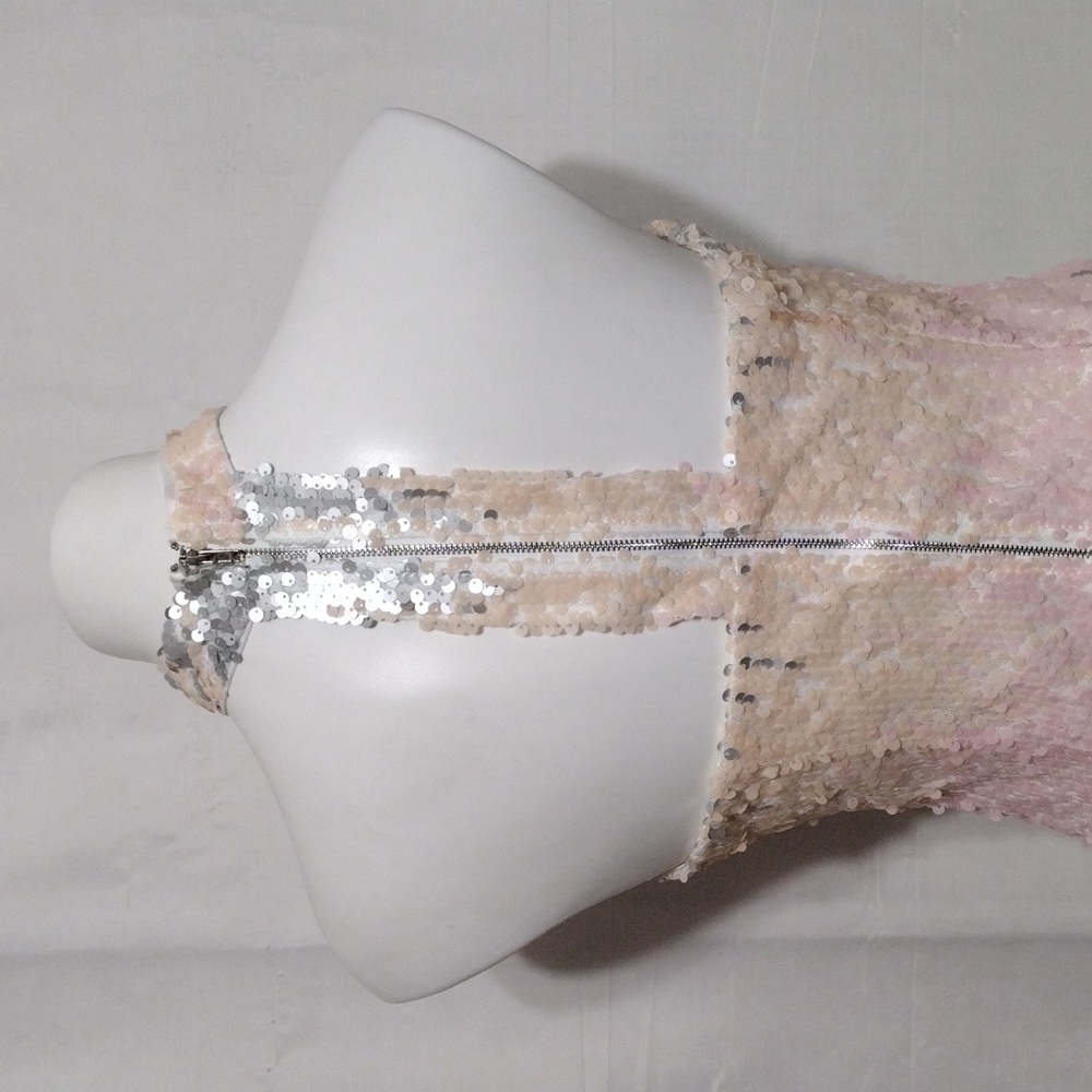 L’Atiste NWT Ombre Sequin Bodycon Dress Strapless High Neck Party Cocktail Large - Picture 10 of 16
